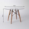 Conjunto de Mesa de Jantar Eames Eiffel Redonda 90cm Tampo de Vidro com 4 Cadeiras Brancas - 4