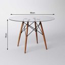Ver imagem 4 de Conjunto de Mesa de Jantar Eames Eiffel Redonda 90cm Tampo de Vidro com 4 Cadeiras Brancas