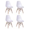 Conjunto de Mesa de Jantar Eames Eiffel Redonda 90cm Tampo de Vidro com 4 Cadeiras Brancas - 5