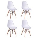 Ver imagem 5 de Conjunto de Mesa de Jantar Eames Eiffel Redonda 90cm Tampo de Vidro com 4 Cadeiras Brancas