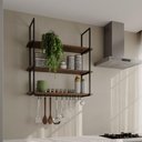 Ver imagem 1 de Prateleira Decorativa Londres 95 Cm Preto e Imbuia Marrom