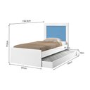 Ver imagem 4 de Cama Solteiro Bibox Luara com Auxiliar para Quarto Infantil Juvenil Design Atual - Branco/azul