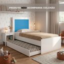 Ver imagem 2 de Cama Solteiro Bibox Luara com Auxiliar para Quarto Infantil Juvenil Design Atual - Branco/azul