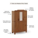 Ver imagem 5 de Guarda-Roupa 3 Portas com Espelho sem Aplique Estrutura em Madeira Cobre Marrom/Castanho