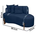 Ver imagem 4 de Sofá Orgânico Namoradeira 2 Lugares Feijão Thor 180cm Bouclê:azul Marinho