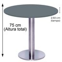 Ver imagem 5 de Mesa Beta Big Inox 75 Cm (alt) Disco Redondo Tampo Mdp Redondo 80 Cm (larg) X 2,50 Cm (alt) Grafito