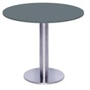 Ver imagem 1 de Mesa Beta Big Inox 75 Cm (alt) Disco Redondo Tampo Mdp Redondo 80 Cm (larg) X 2,50 Cm (alt) Grafito