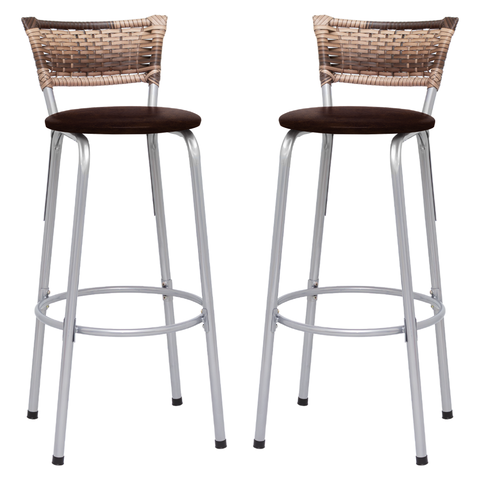 Kit 2 Banqueta Bistro para Cozinha Junco Cappuccino Àrea Gourmet Balcão Bancada bares Churrasqueira