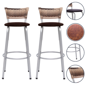 Kit 2 Banqueta Bistro para Cozinha Junco Cappuccino Àrea Gourmet Balcão Bancada bares Churrasqueira