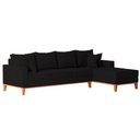 Ver imagem 4 de Sofá 4 Lugares Beny com Chaise Direito Suede Preto