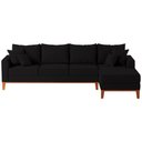 Ver imagem 1 de Sofá 4 Lugares Beny com Chaise Direito Suede Preto