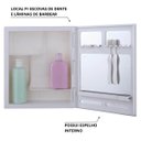 Ver imagem 3 de Armário Banheiro Espelheira Sobrepor e Embutir Branco | 30,1x9,4x35,3cm | 01 Porta | Astra