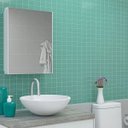 Ver imagem 6 de Armário Banheiro Espelheira Sobrepor e Embutir Branco | 30,1x9,4x35,3cm | 01 Porta | Astra