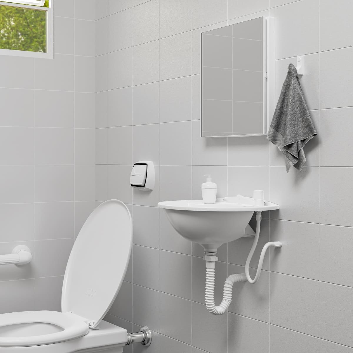 Armário Banheiro Espelheira Sobrepor e Embutir Branco | 30,1x9,4x35,3cm | 01 Porta | Astra - 7