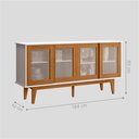 Ver imagem 2 de Buffet Sevilha Noah 4 Portas MDF MDP Branco Nature Casah