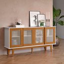 Ver imagem 1 de Buffet Sevilha Noah 4 Portas MDF MDP Branco Nature Casah