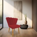 Ver imagem 2 de Kit 02 Cadeiras Poltrona Flor Veludo Pés Palito Castanho - Pallazio Vermelho