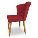 Ver imagem 5 de Kit 02 Cadeiras Poltrona Flor Veludo Pés Palito Castanho - Pallazio Vermelho