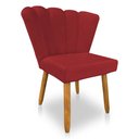 Ver imagem 3 de Kit 02 Cadeiras Poltrona Flor Veludo Pés Palito Castanho - Pallazio Vermelho