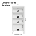 Ver imagem 3 de Cristaleira 70 cm 2 Portas de Vidro com Pés Cônicos Branco Vik Madesa