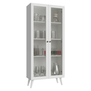Ver imagem 2 de Cristaleira 70 cm 2 Portas de Vidro com Pés Cônicos Branco Vik Madesa