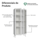 Ver imagem 4 de Cristaleira 70 cm 2 Portas de Vidro com Pés Cônicos Branco Vik Madesa