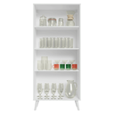 Ver imagem 5 de Cristaleira 70 cm 2 Portas de Vidro com Pés Cônicos Branco Vik Madesa