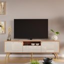 Ver imagem 2 de Rack para Tv até 70 Polegadas 2 Portas e 1 Gaveta Sevilla 1,83m Jequitibá/off White Perolizado