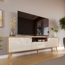 Ver imagem 1 de Rack para Tv até 70 Polegadas 2 Portas e 1 Gaveta Sevilla 1,83m Jequitibá/off White Perolizado