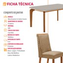 Ver imagem 2 de Mesa de Jantar Liz 180cm Tampo MDF Vidro Canto Copo com 6 Cadeiras Yasmin