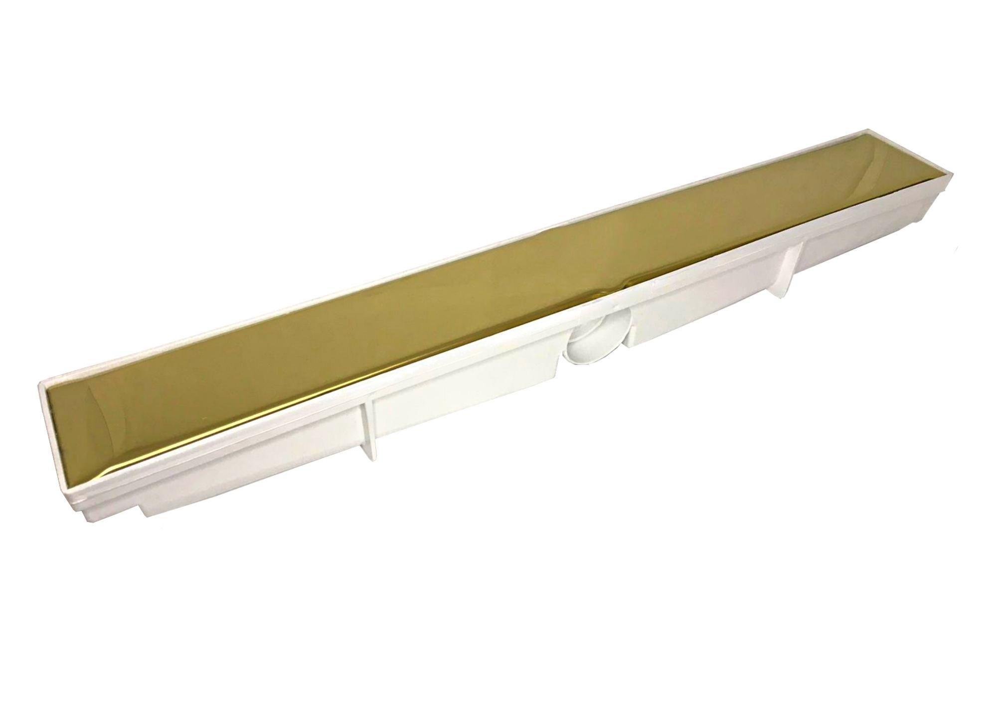Ralo Linear Oculto Dourado 6x50cm com Tampa Aço Inox Fineza - 1