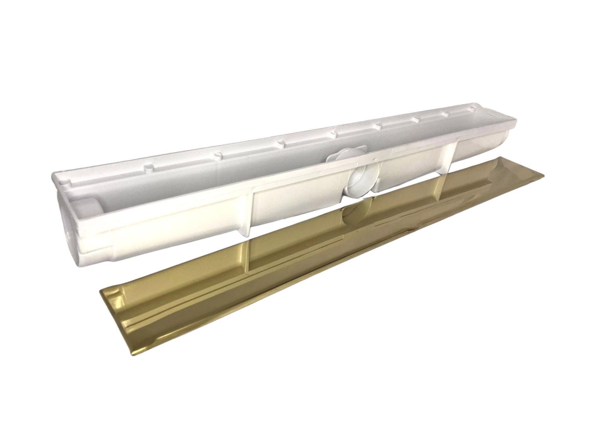 Ralo Linear Oculto Dourado 6x50cm com Tampa Aço Inox Fineza - 2