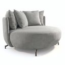 Ver imagem 3 de Poltrona Redonda Decorativa 2 Lugares com Almofadas 150cm Soho