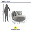 Ver imagem 4 de Poltrona Redonda Decorativa 2 Lugares com Almofadas 150cm Soho