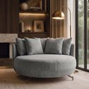 Ver imagem 1 de Poltrona Redonda Decorativa 2 Lugares com Almofadas 150cm Soho