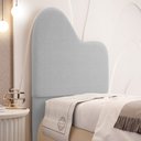 Ver imagem 2 de Cabeceira Orgânica Cama Box Solteiro Sea 90cm com Frame Bouclé Cinza Claro - Abmaza