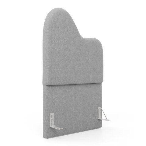 Cabeceira Orgânica Cama Box Solteiro Sea 90cm com Frame Bouclé Cinza Claro - Abmaza