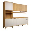 Ver imagem 2 de Armário de Cozinha Modulada com Balcão e Tampo 13 Portas 3 Gavetas Nice Fresado com Prateleira 100%