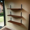 Ver imagem 4 de Kit com 3 Prateleira Suspensa Multiuso Ferro e Madeira Decoração Parede