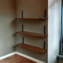 Ver imagem 7 de Kit com 3 Prateleira Suspensa Multiuso Ferro e Madeira Decoração Parede