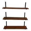 Ver imagem 6 de Kit com 3 Prateleira Suspensa Multiuso Ferro e Madeira Decoração Parede