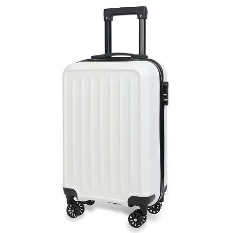 Mala Bordo 10kg Viagem Aviao ABS Anac Rigida Cadeado Embutido Anti Furto 4 Rodas 360 Graus Branca