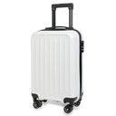 Ver imagem 1 de Mala Bordo 10kg Viagem Aviao ABS Anac Rigida Cadeado Embutido Anti Furto 4 Rodas 360 Graus Branca
