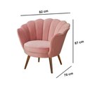 Ver imagem 2 de Poltrona Petala Pelucia Pes Palito Rosa Macia