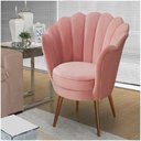 Ver imagem 1 de Poltrona Petala Pelucia Pes Palito Rosa Macia