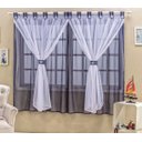 Ver imagem 1 de Cortina de Voal 2,00 X 1,70 M para Quarto de Menino ou Bebê na Cor Azul Marinho/branco Âncora