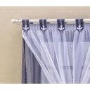 Ver imagem 2 de Cortina de Voal 2,00 X 1,70 M para Quarto de Menino ou Bebê na Cor Azul Marinho/branco Âncora