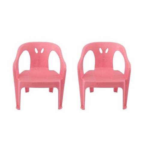 2 Cadeiras Mini Poltrona Infantil de Plástico Rosa