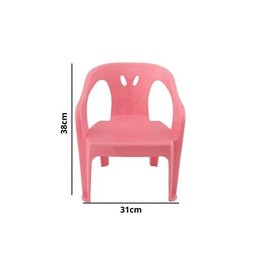 2 Cadeiras Mini Poltrona Infantil de Plástico Rosa - 3