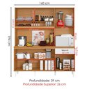 Ver imagem 3 de Kit Cozinha Compacta 6 Portas Siena 160 Cm Cinamomo Branco Armoveis
